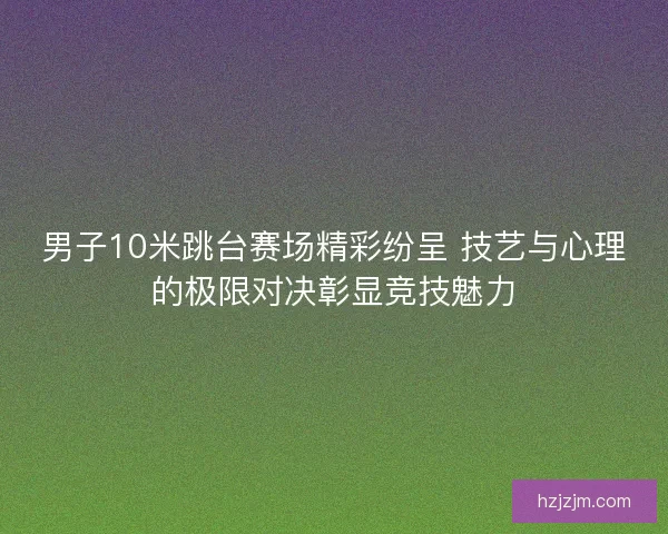 男子10米跳台赛场精彩纷呈 技艺与心理的极限对决彰显竞技魅力