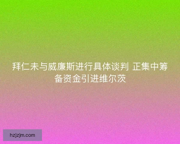 拜仁未与威廉斯进行具体谈判 正集中筹备资金引进维尔茨